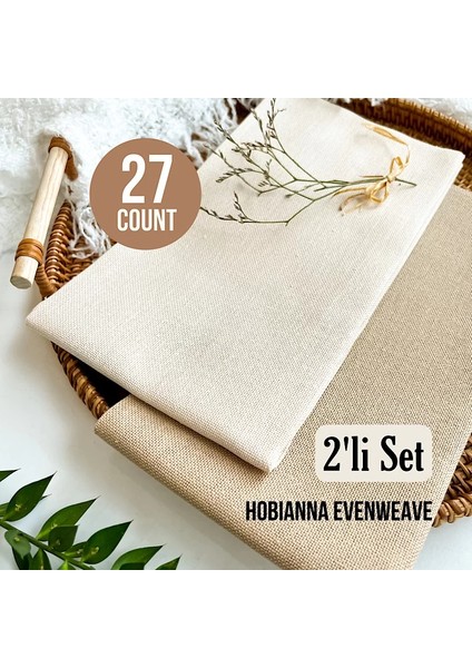 Evenweave 27CT Nakış Kumaş 2’li Set -Kahve Kokusu