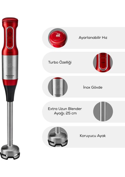 Mastermaid Prosteel Buz Kırıcı 4 In 1 Cam Mutfak Robotu Uzun Blender Ayaklı 6 Bıçaklı 2500 W fiyatları