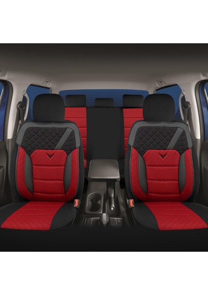 K1 - Skoda Octavia ile Uyumlu Koltuk Kılıfı, Tam Takım/kırmızı-Siyah modelleri