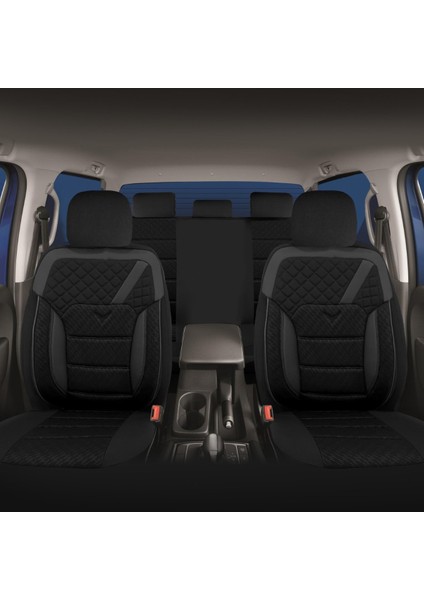 K1 - Honda Civic ile Uyumlu Koltuk Kılıfı, Tam Takım/siyah