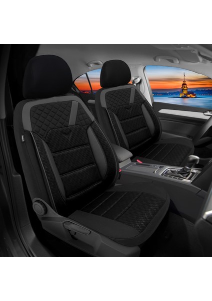 K1 - Audi S8 ile Uyumlu Koltuk Kılıfı, Tam Takım/siyah