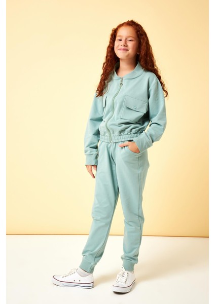 Cep Detaylı Mevsimlik Kız Çocuk Okul Takımı Çağla fiyatları