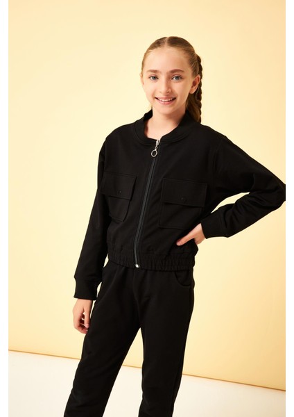 Cep Detaylı Mevsimlik Kız Çocuk Okul Takımı Siyah fiyatları
