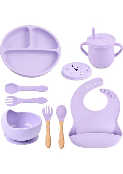 6 Parça Bebek Tabak Seti, Çatal Bıçak Takımı ve Silikon Önlükler (Yurt Dışından)