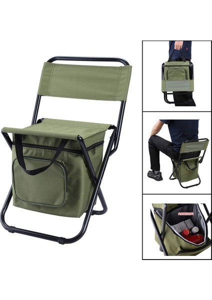 Szykd Depolama Çantası ve Backrest ve Isı Koruma Fonksiyonu ile Dış Mekan Katlanır Sandalye (Yurt Dışından)