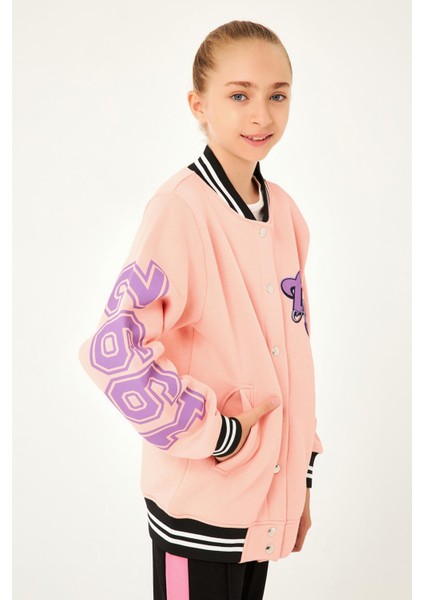 1992 Baskı Detaylı Kız Çocuk Kolej Ceket Yavruağzı fırsatları