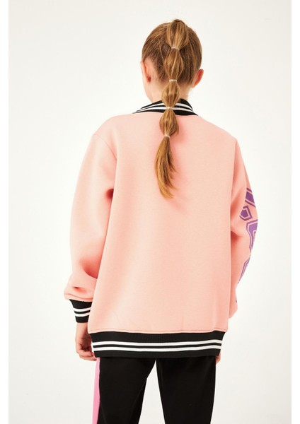 1992 Baskı Detaylı Kız Çocuk Kolej Ceket Yavruağzı indirimleri