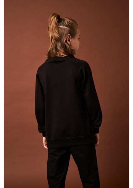 Boston Baskılı Erkek Çocuk Sweatshirt Siyah modelleri