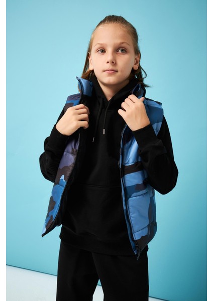 Kamuflaj Desenli Erkek Çocuk Yelek Indigo modelleri