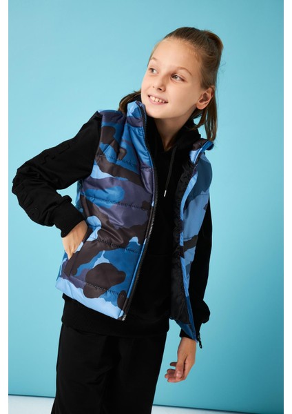 Kamuflaj Desenli Erkek Çocuk Yelek Indigo indirimleri