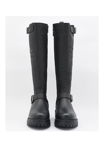 Trouble Kadın Siyah Deri Çizme modelleri