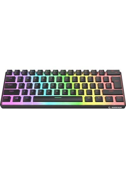 Radiant K11 Mekanik Klavye Type-C Bağlantı Siyah Rgb Puding Tuş Blue Switch Us Gaming Oyuncu Klavye