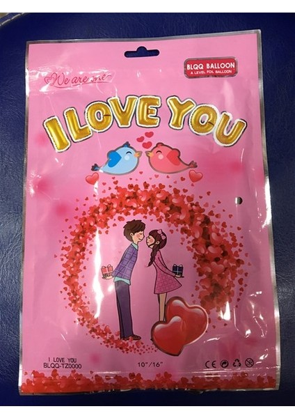 Parti Balon I Love You Folyo Balon Altın Renk 35 cm