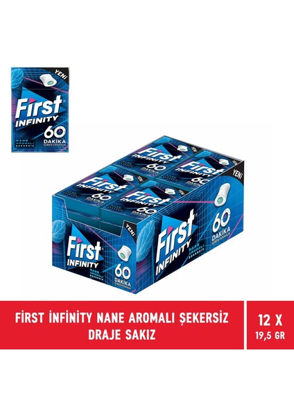 Infinity 60 Dakika Nane Aromalı Şekersiz Draje Sakız - 12 Adet fiyatları