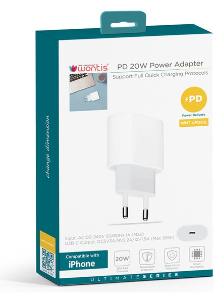 Pd Ultra Hızlı Ultimate Fast Charge Apple Uyumlu 20 W Şarj Adaptörü