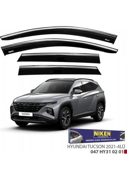 Hyundai Tucson 2021+ Kromlu Cam Rüzgarlığı 4 Lü fırsatları