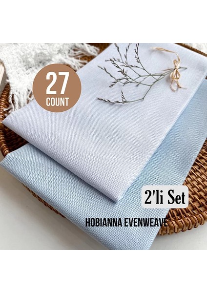 Evenweave 27CT Nakış Kumaş 2’li Set - Gökyüzü Ferahlığı