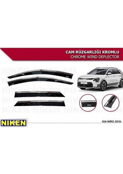 Kia Niro 2016-2021 Kromlu Cam Rüzgarlığı 4 Lü modelleri
