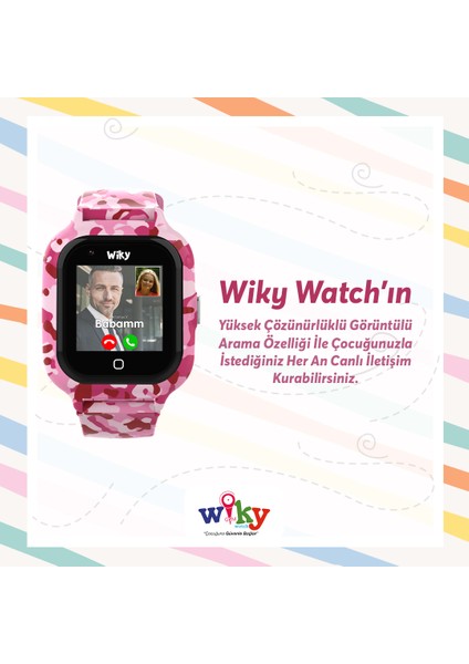 Watch 4s Kamuflaj Pembe Görüntülü Görüşmeli Akılı Çocuk Saati