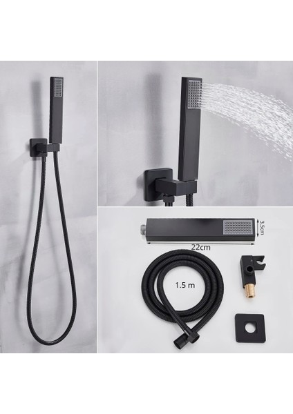 Ankastre Banyo Bataryası Duş Seti Mat Siyah 30X30CM Tepe Duş Yeni Ürün Ithal 5 Yıl Garantili fırsatları