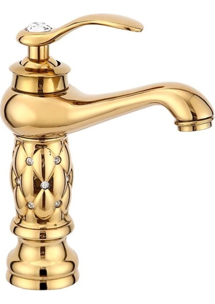 Banyo Lavabo Bataryası Altın Dore Taşlı Yeni Model