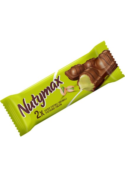 Nutymax Sütlü Çikolata Kaplı Antep Fıstıklı Kremalı Gofret 44 gr x 16 Adet