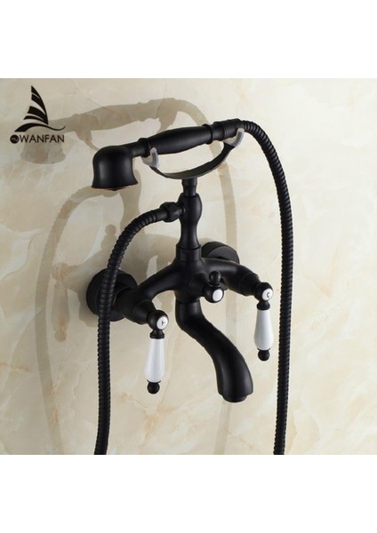 Banyo Bataryası Duş Seti Antik Mat Siyah Yeni Ürün Seramik Kollu