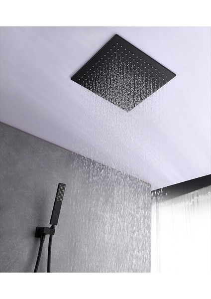 Banyo Bataryası Ankastre Duş Seti Mat Siyah 30 x 30 Tepe Duş Yeni Ürün fiyatları