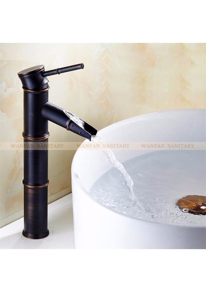 Banyo Lavabo Bataryası Antik Siyah Çanak Lavabo Uzun Yeni