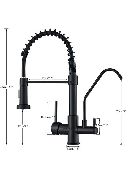 Mutfak Evye Bataryası Dual Flow Su Arıtma Çıkışlı Yeni Tasarım Mat Siyah indirimleri