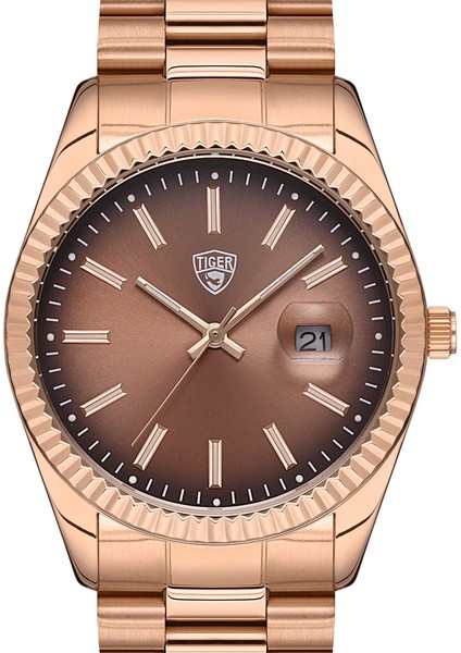 Çelik Kasa Çelik Kordon Unisex Rose Gold Kol Saati