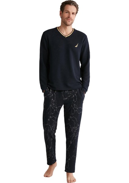Erkek Comfort Mood Uzun Kollu Lacivert Pijama Takımı