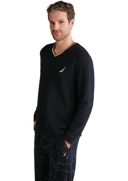 Erkek Comfort Mood Uzun Kollu Lacivert Pijama Takımı