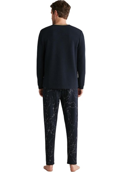 Erkek Comfort Mood Uzun Kollu Lacivert Pijama Takımı