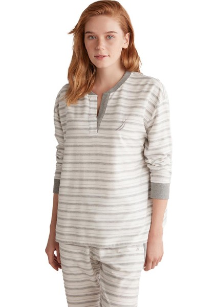Kadın Yumuşak Dokulu Uzun Kollu Gri Pijama Takımı fiyatları