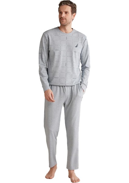 Erkek Comfort Mood Uzun Kollu Mavi Pijama Takımı
