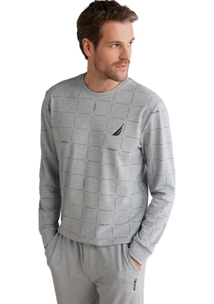 Erkek Comfort Mood Uzun Kollu Mavi Pijama Takımı