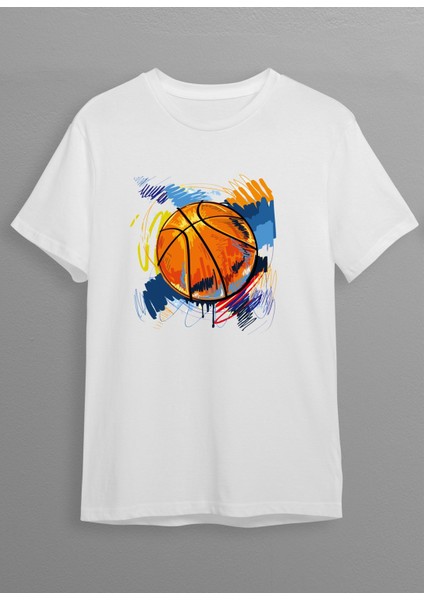 Basketbol Topu Baskılı Unisex T-Shirt H06