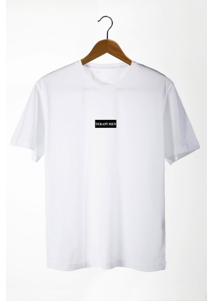 Erkek Beyaz Terapi Men Baskılı Bisiklet Yaka Oversize T-Shirt 22Y-3400762-5