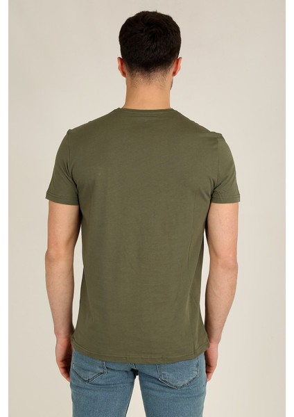 Erkek Bisiklet Yaka Cepli T-Shirt 20Y-3400650-1 Haki