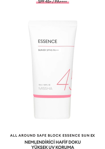 Aydınlatıcı Nemlendirici Güneş Kremi 50ml All Around Safe Block Essence Sun EX SPF45/PA+++