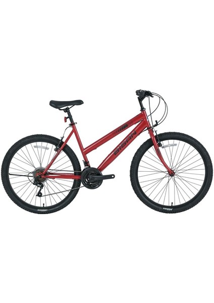 Sentıero Kadın Dağ Bisikleti 42CM V 24 Jant 21 Vites Metalik Kırmızı Siyah