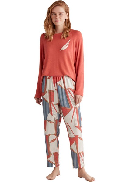 Kadın Comfort Mood Uzun Kollu Kremit Pijama Takımı