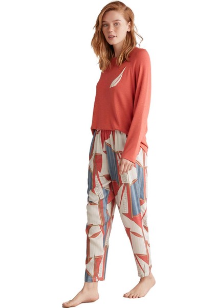 Kadın Comfort Mood Uzun Kollu Kremit Pijama Takımı fiyatları