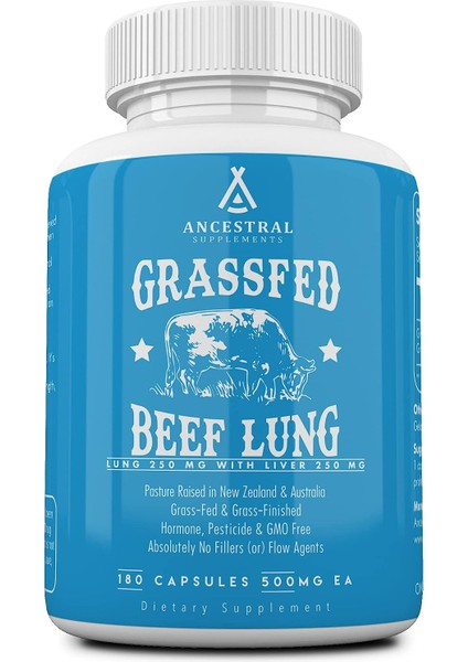 Ancestral Supplements New Zealand Grassfed Beef Lung & Liver Hormone Pecticide & Gmo Free 180 Kapsül