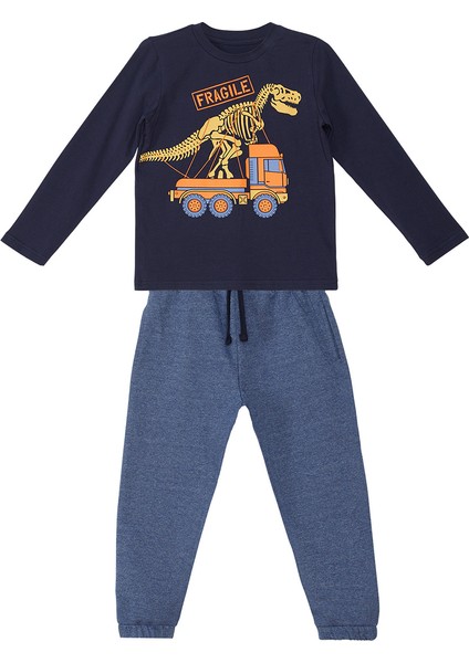 Fragile Erkek Çocuk Lacivert T-Shirt Mavi Pantolon Takım modelleri