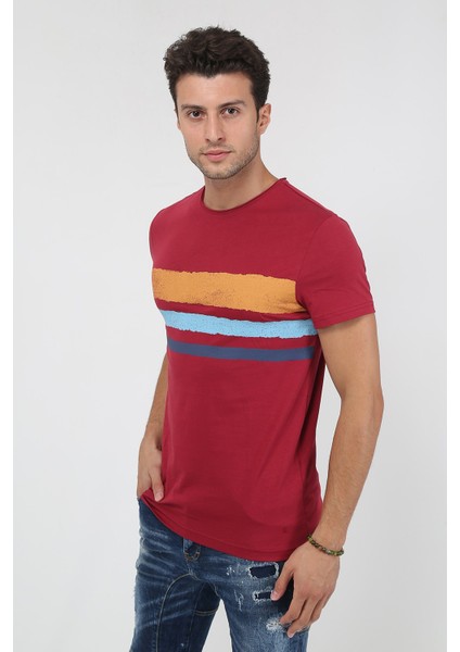 Erkek Bisiklet Yaka Baskılı T-Shirt 20Y-3400655-2 Kırmızı fiyatları