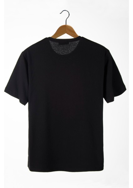 Erkek Siyah Önü Squid Game Baskılı Bisiklet Yaka Oversize T-Shirt 22Y-3400762-58