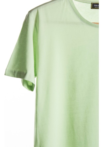 Erkek Yeşil Bisiklet Yaka Oversize Rahat Kalıp Basic T-Shirt 22Y-3400761-EK1 fiyatları