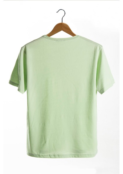Erkek Yeşil Bisiklet Yaka Oversize Rahat Kalıp Basic T-Shirt 22Y-3400761-EK1 modelleri